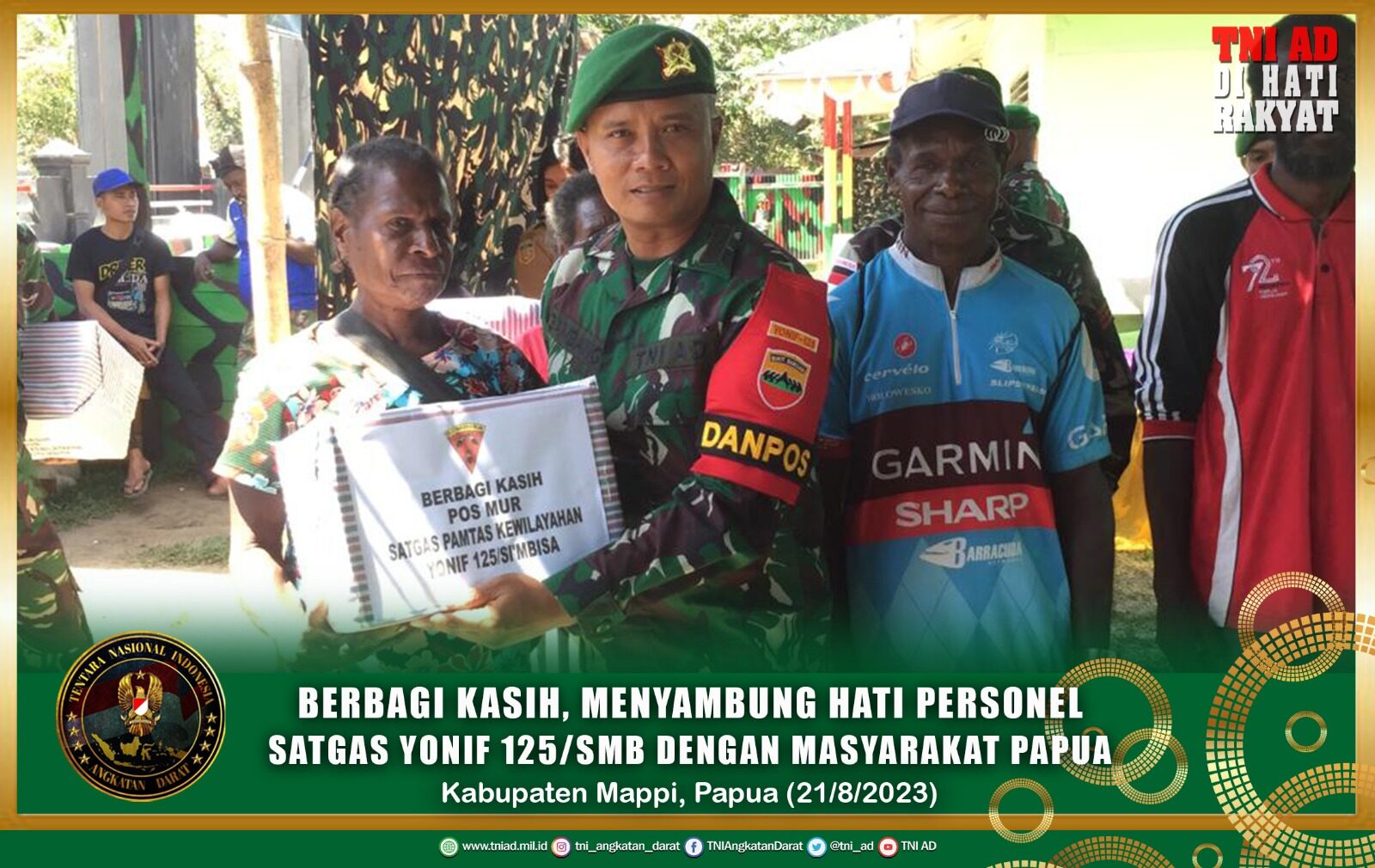 Berbagi Kasih, Menyambung Hati Personel Satgas Yonif 125/SMB Dengan Masyarakat Papua