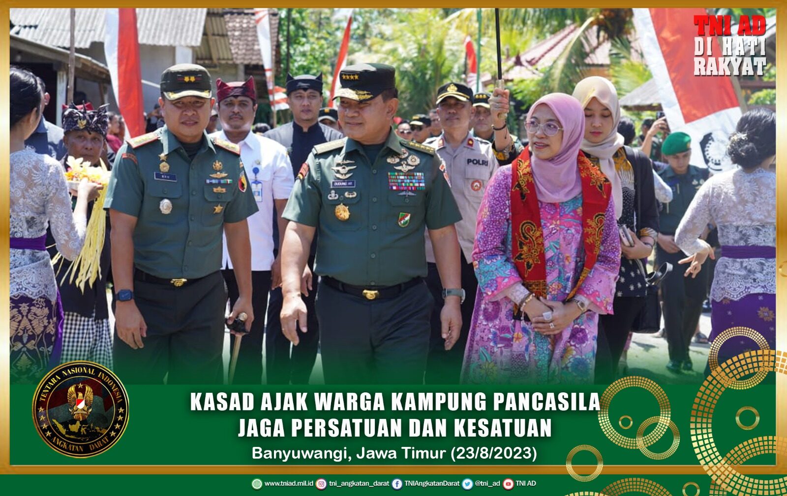 Kasad Ajak Warga Kampung Pancasila Jaga Persatuan dan Kesatuan