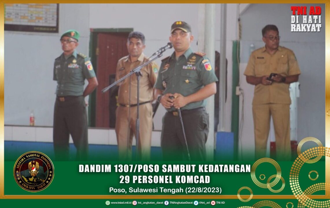 Dandim 1307/Poso Sambut Kedatangan 29 Personel Komcad