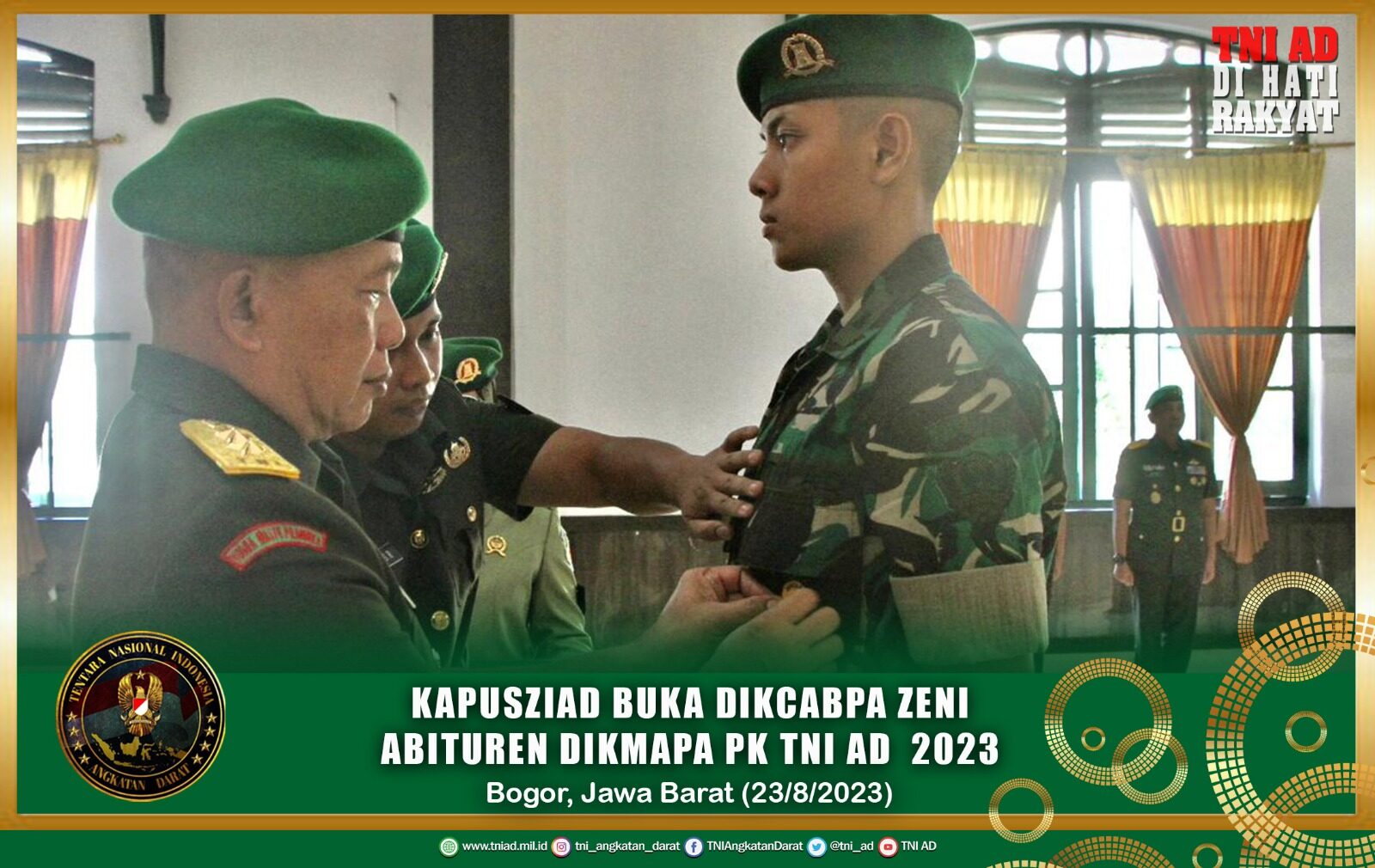 Kapusziad Buka Dikcabpa Zeni Abituren Dikmapa PK TNI AD 2023