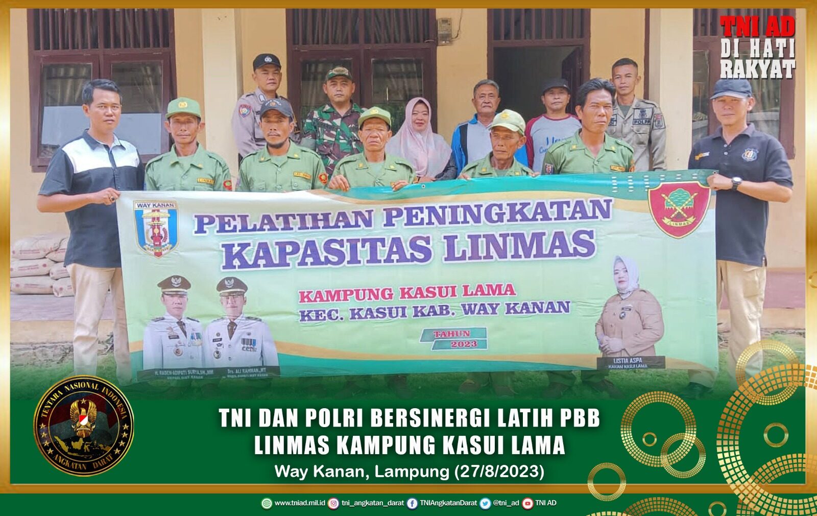 TNI dan Polri Bersinergi Latih PBB Linmas Kampung Kasui Lama