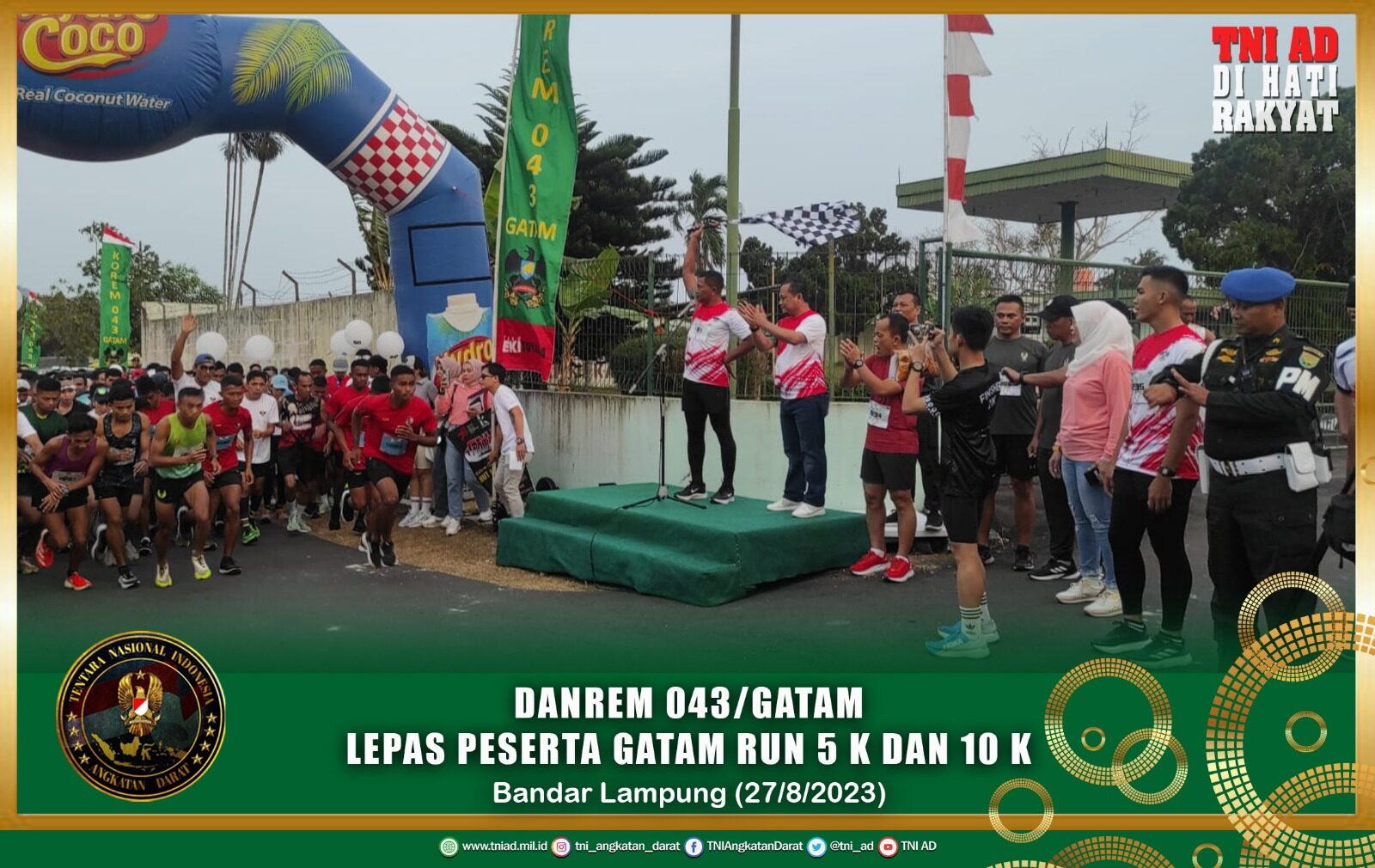 Danrem 043/Gatam Lepas Peserta Gatam Run 5 K dan 10 K