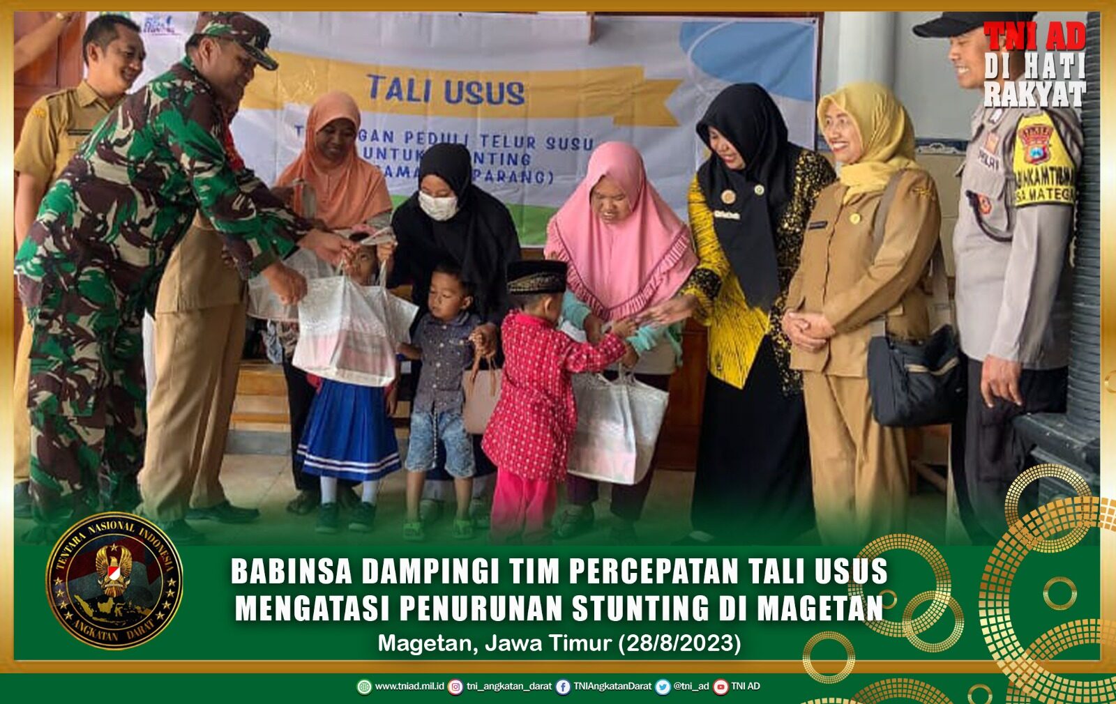 Dukung Program Pemerintah, Babinsa Dampingi Tim Percepatan Tali Usus Mengatasi Penurunan Stunting di Magetan