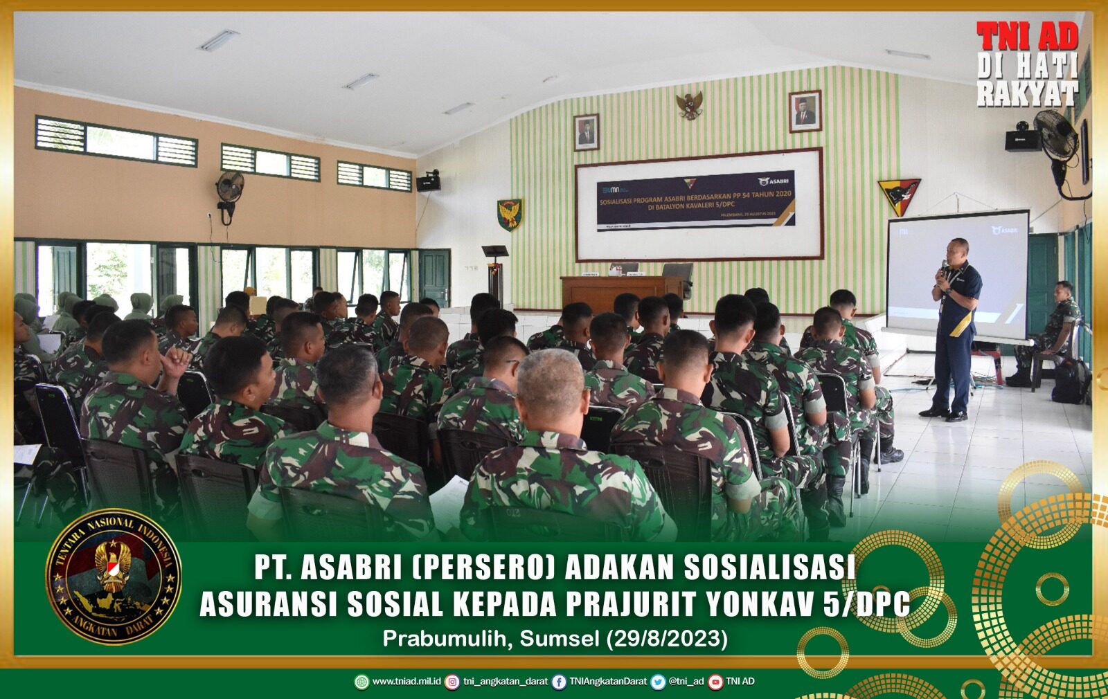 PT. Asabri (Persero) Adakan Sosialisasi Asuransi Sosial Kepada Prajurit Yonkav 5/DPC