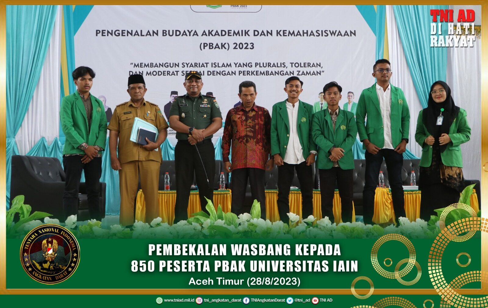 Pembekalan Wasbang kepada 850 Peserta PBAK Universitas IAIN