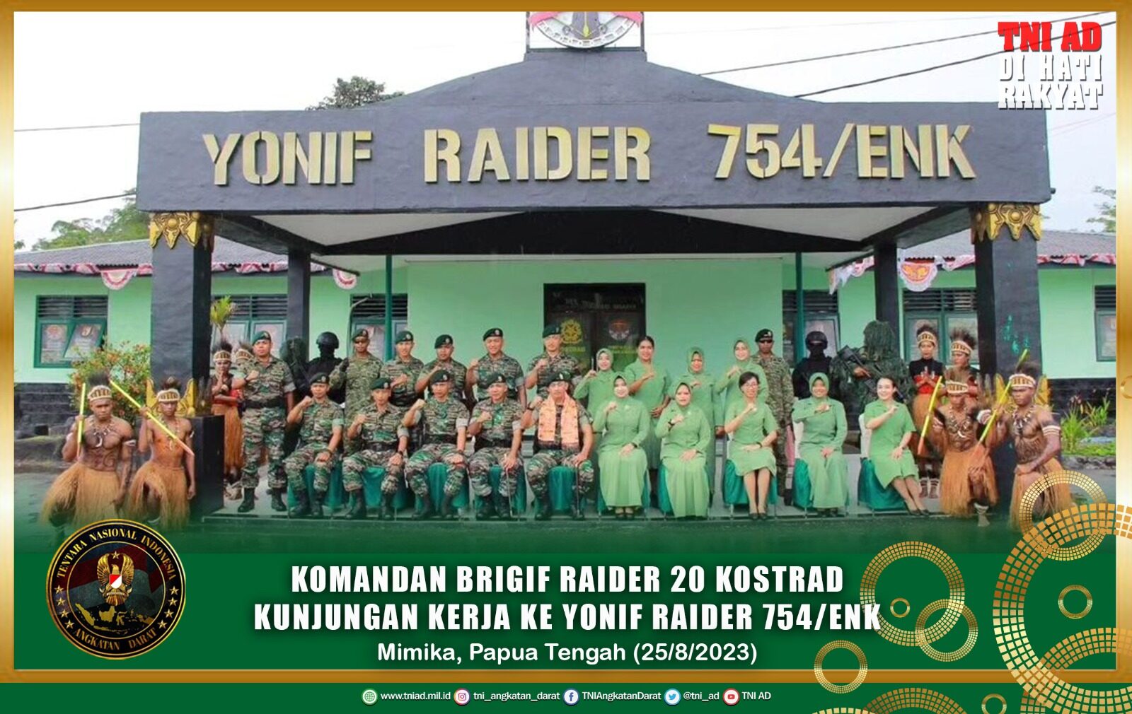 Komandan Brigif Raider 20 Kostrad Kunjungan Kerja Ke Yonif Raider 754/ENK