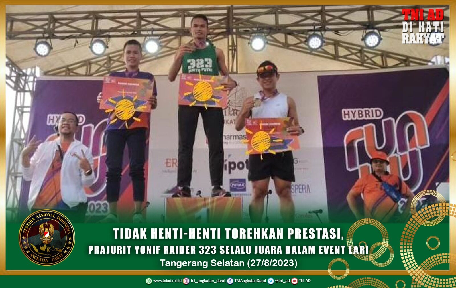 Tidak Henti-Henti Torehkan Prestasi, Prajurit Yonif Raider 323 Selalu Juara Dalam Event Lari