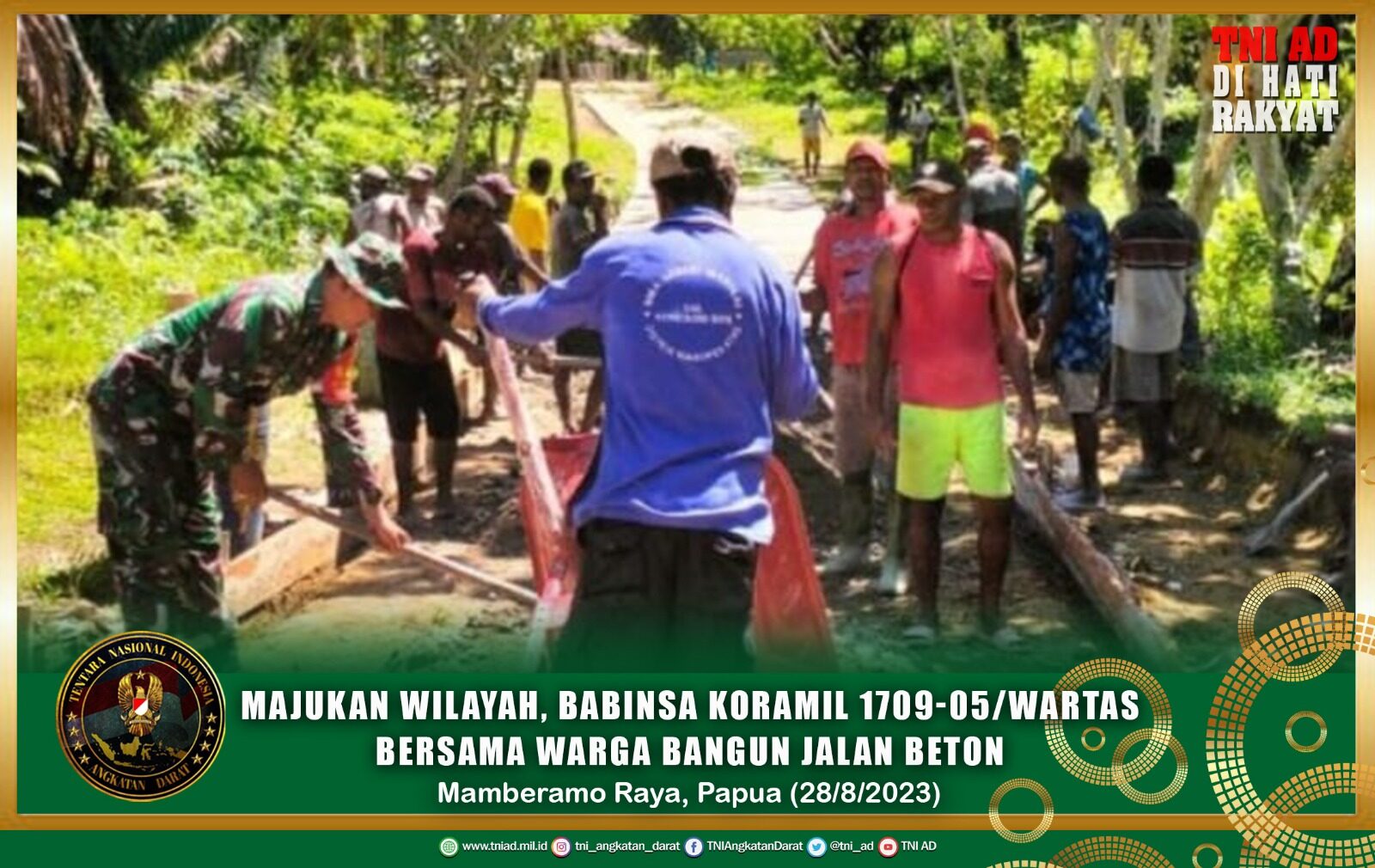 Majukan Wilayah, Babinsa Koramil 1709-05/Wartas Bersama Warga Bangun Jalan Beton