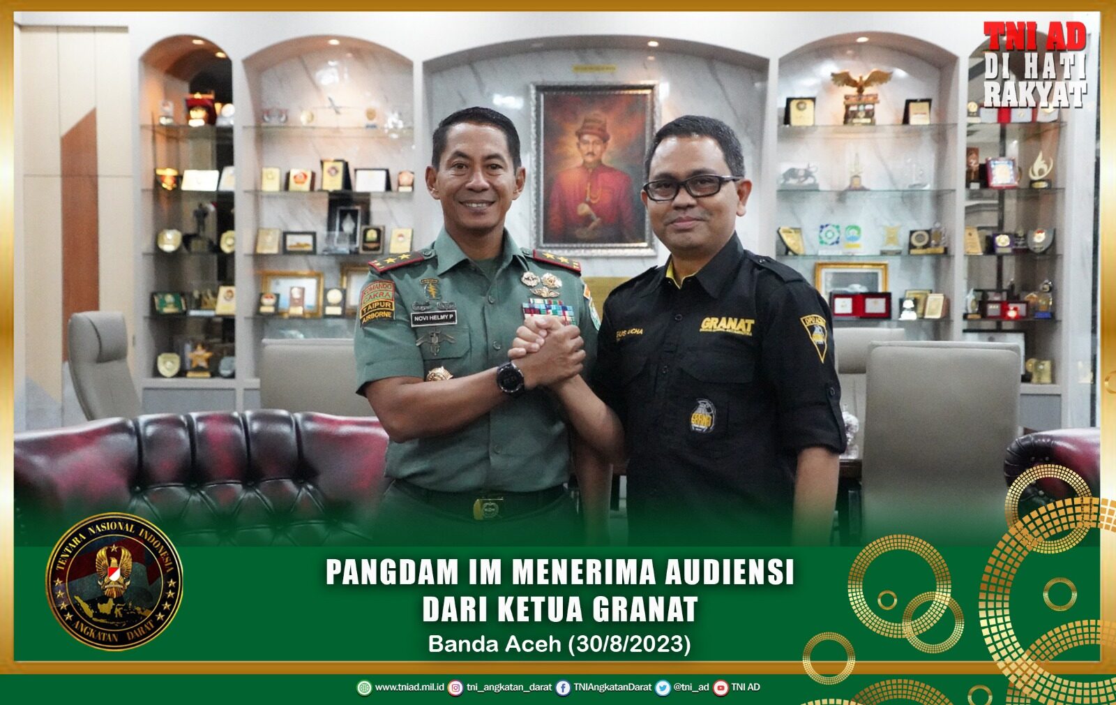 Pangdam IM menerima Audiensi Dari Ketua Granat