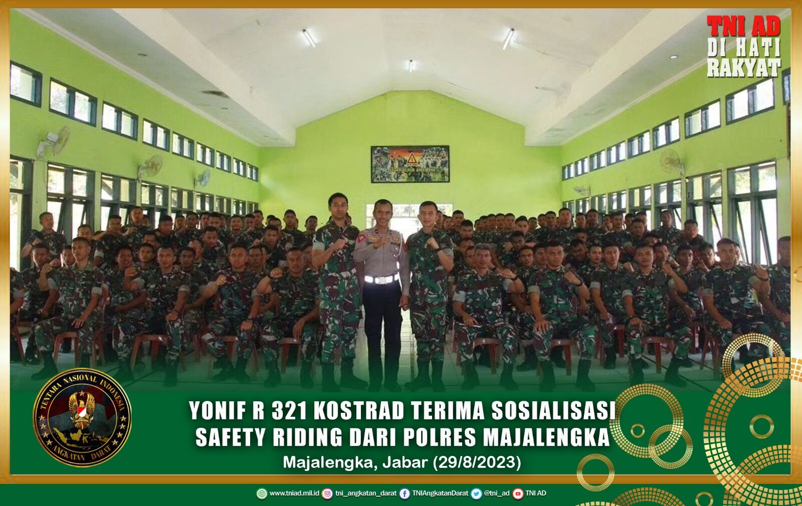 Yonif R 321 Kostrad Terima Sosialisasi Safety Riding Dari Polres Majalengka