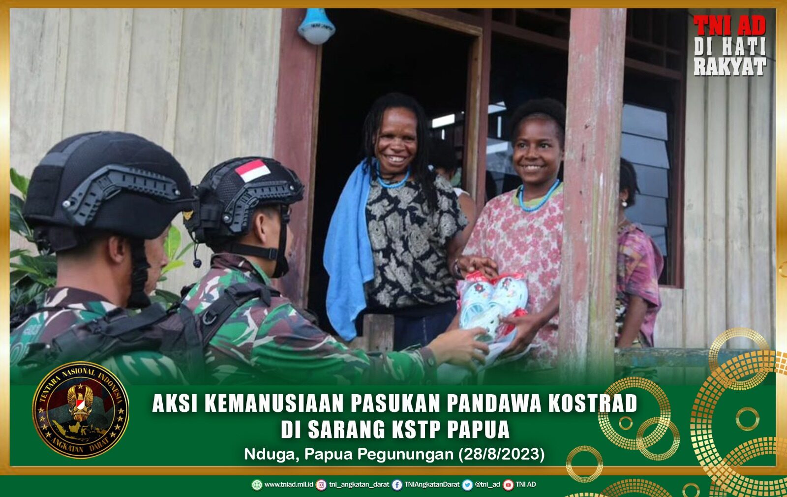 Aksi Kemanusiaan Pasukan Pandawa Kostrad di Sarang KSTP Papua