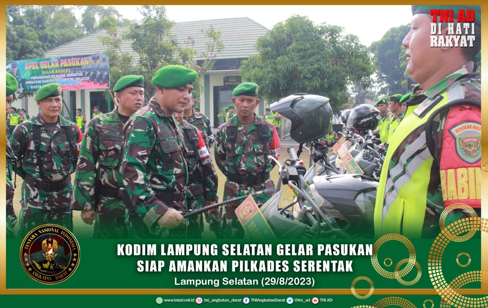 Kodim Lampung Selatan Gelar Pasukan Siap Amankan Pilkades Serentak