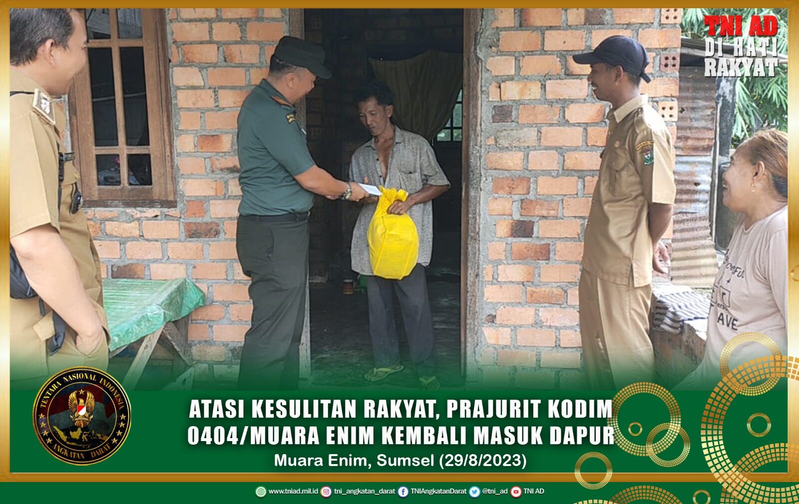 Atasi Kesulitan Rakyat, Prajurit Kodim 0404/Muara Enim Kembali Masuk Dapur