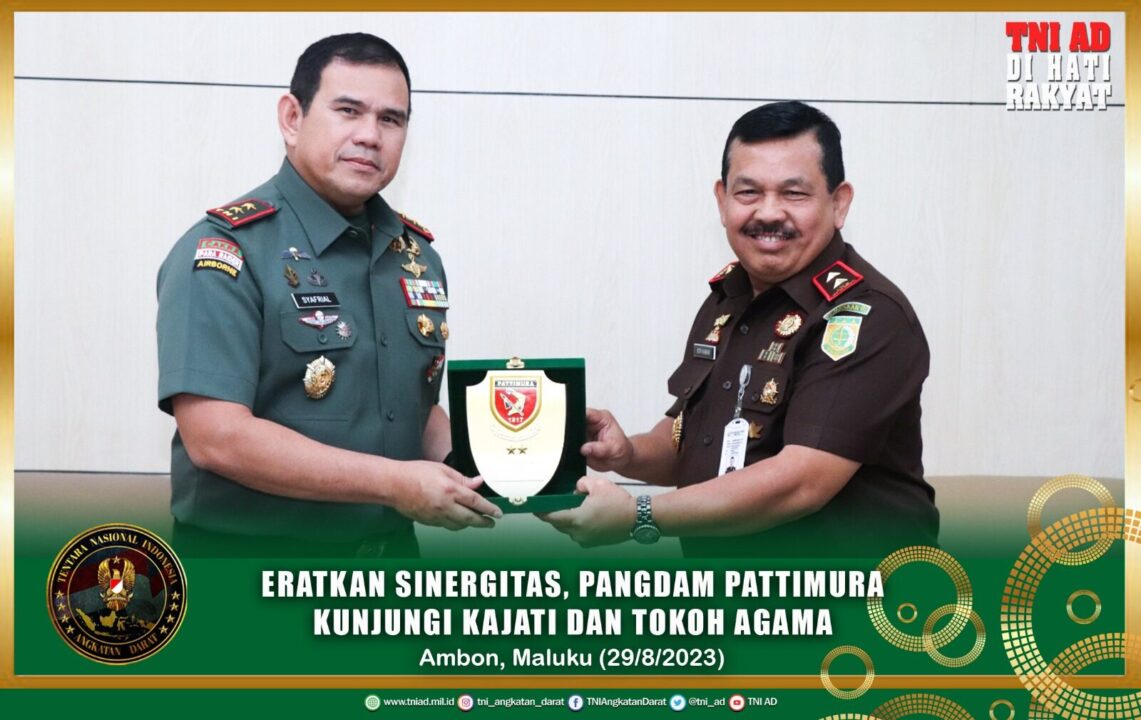 Eratkan Sinergitas, Pangdam Pattimura Kunjungi Kajati dan Tokoh Agama