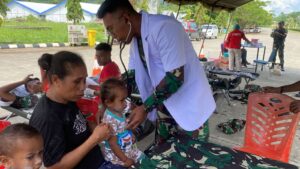 Sambut HUT ke - 78 PMI, Satgas Yonif 122/Ts Dan Para Prajurit Gelar Donor Darah