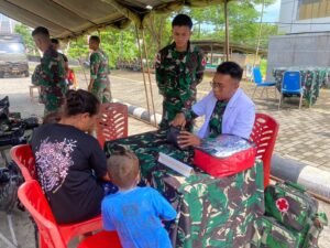 Sambut HUT ke - 78 PMI, Satgas Yonif 122/Ts Dan Para Prajurit Gelar Donor Darah