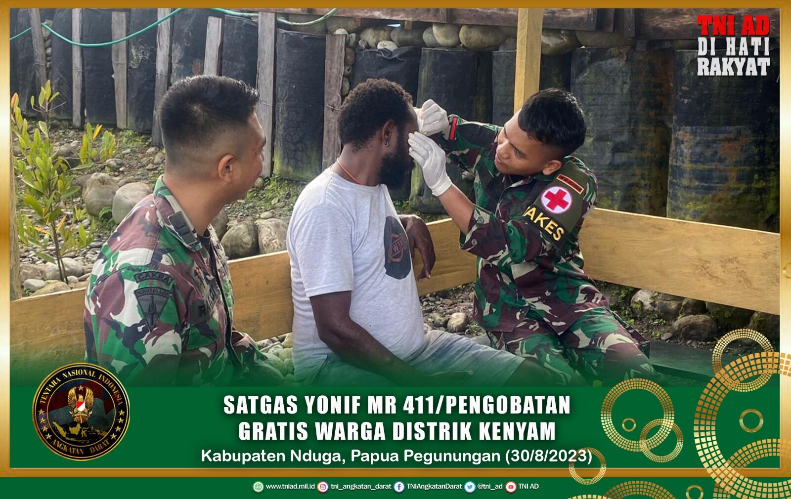 Satgas Yonif MR 411/Pengobatan Gratis Warga Distrik Kenyam