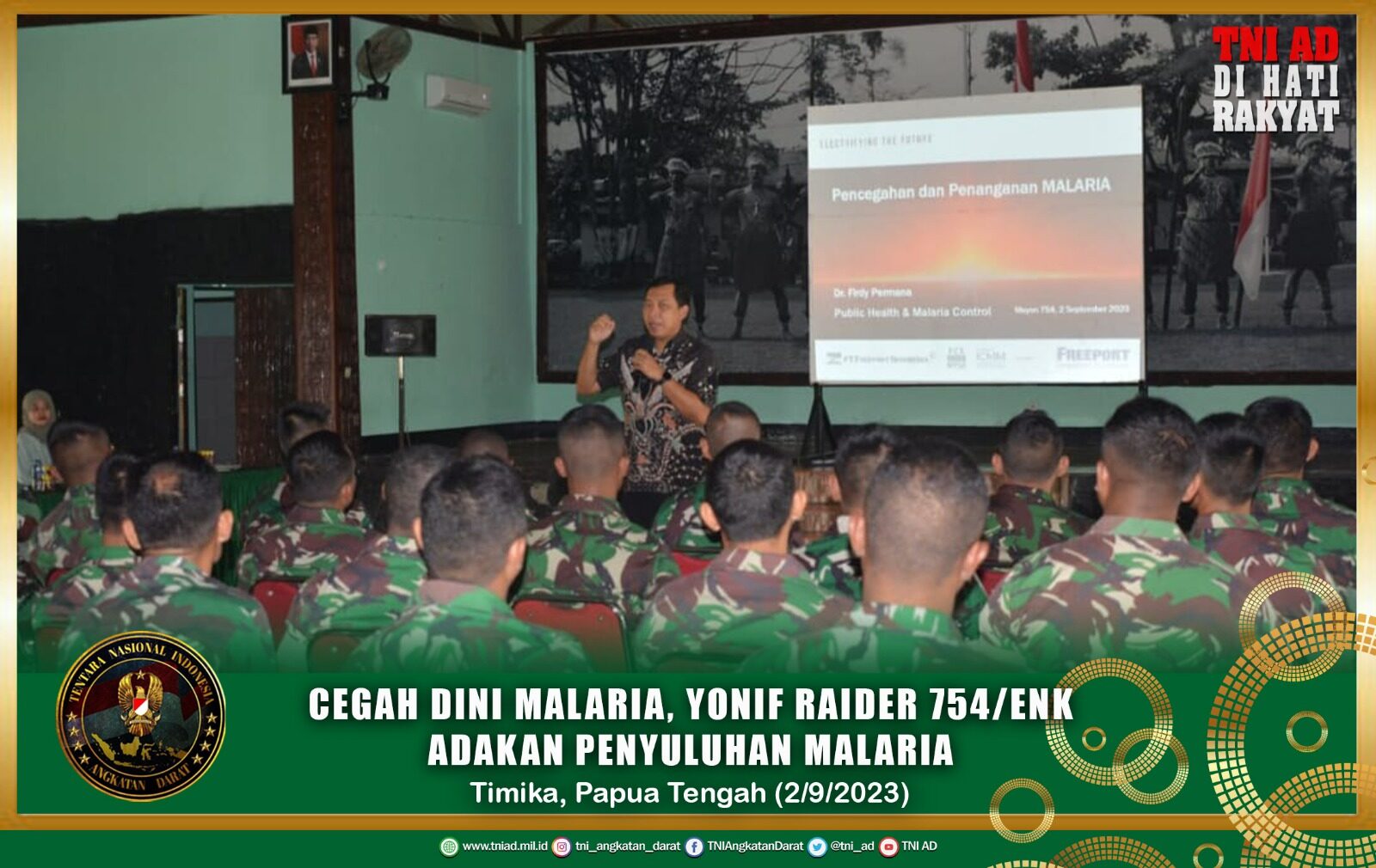 Cegah Dini Malaria, Yonif Raider 754/ENK Adakan Penyuluhan Malaria