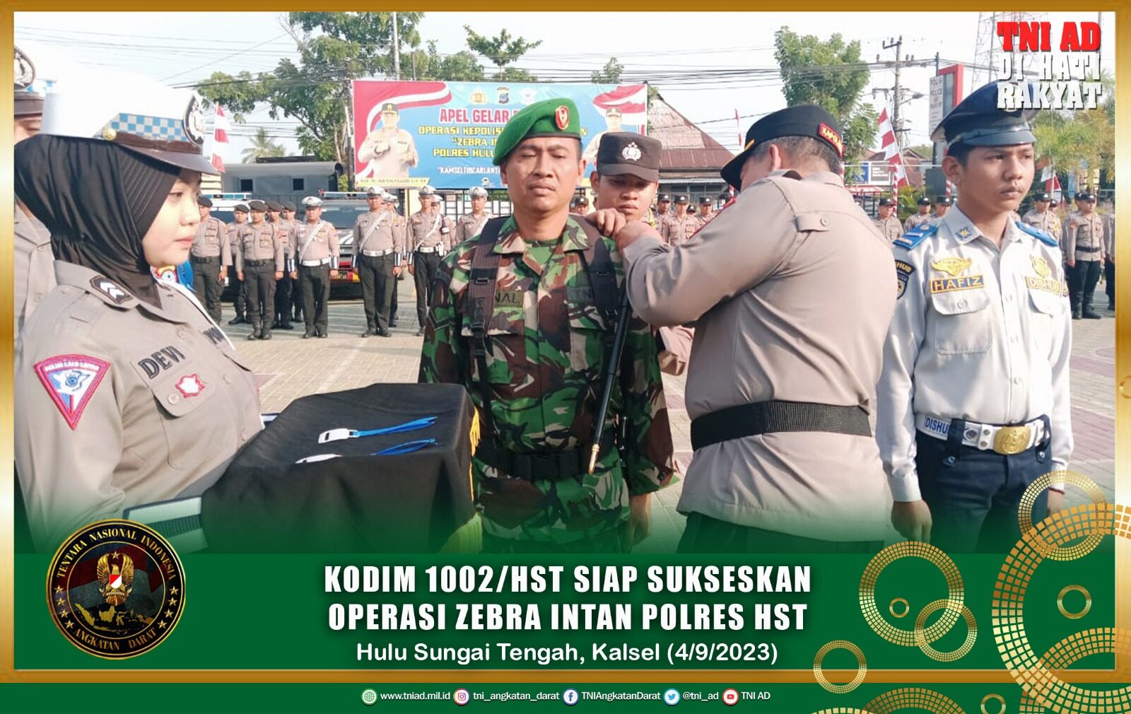 Kodim 1002/HST Siap Sukseskan Operasi Zebra Intan Polres HST