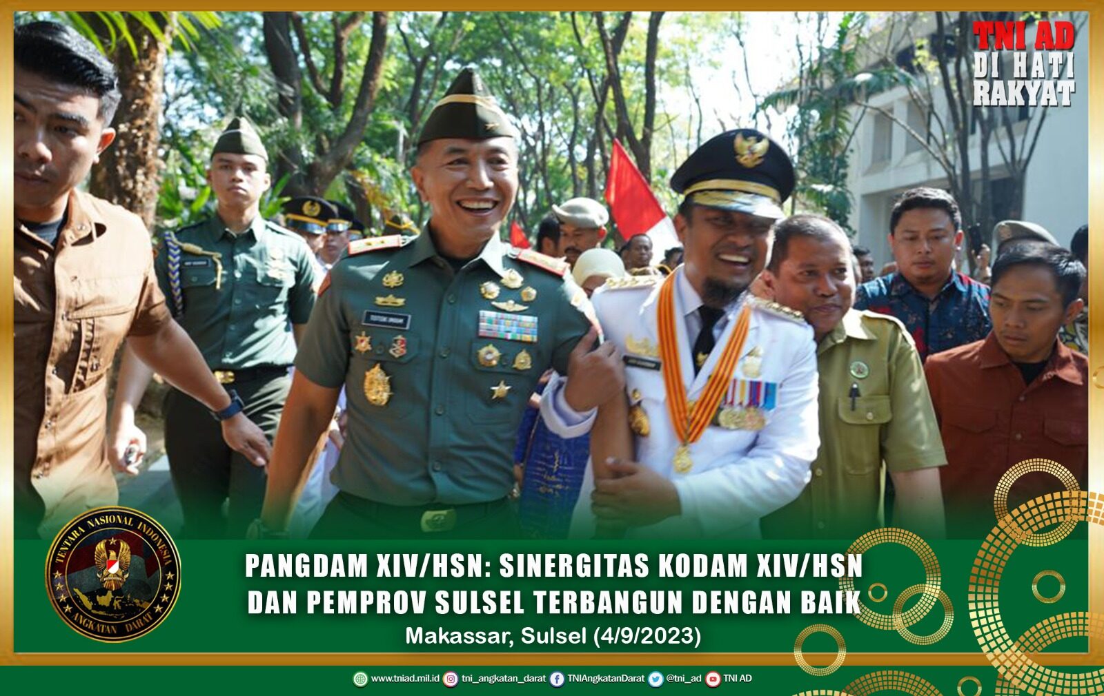 Pangdam XIV/Hsn : Sinergitas Kodam XIV/Hsn dan Pemprov Sulsel Terbangun Dengan Baik