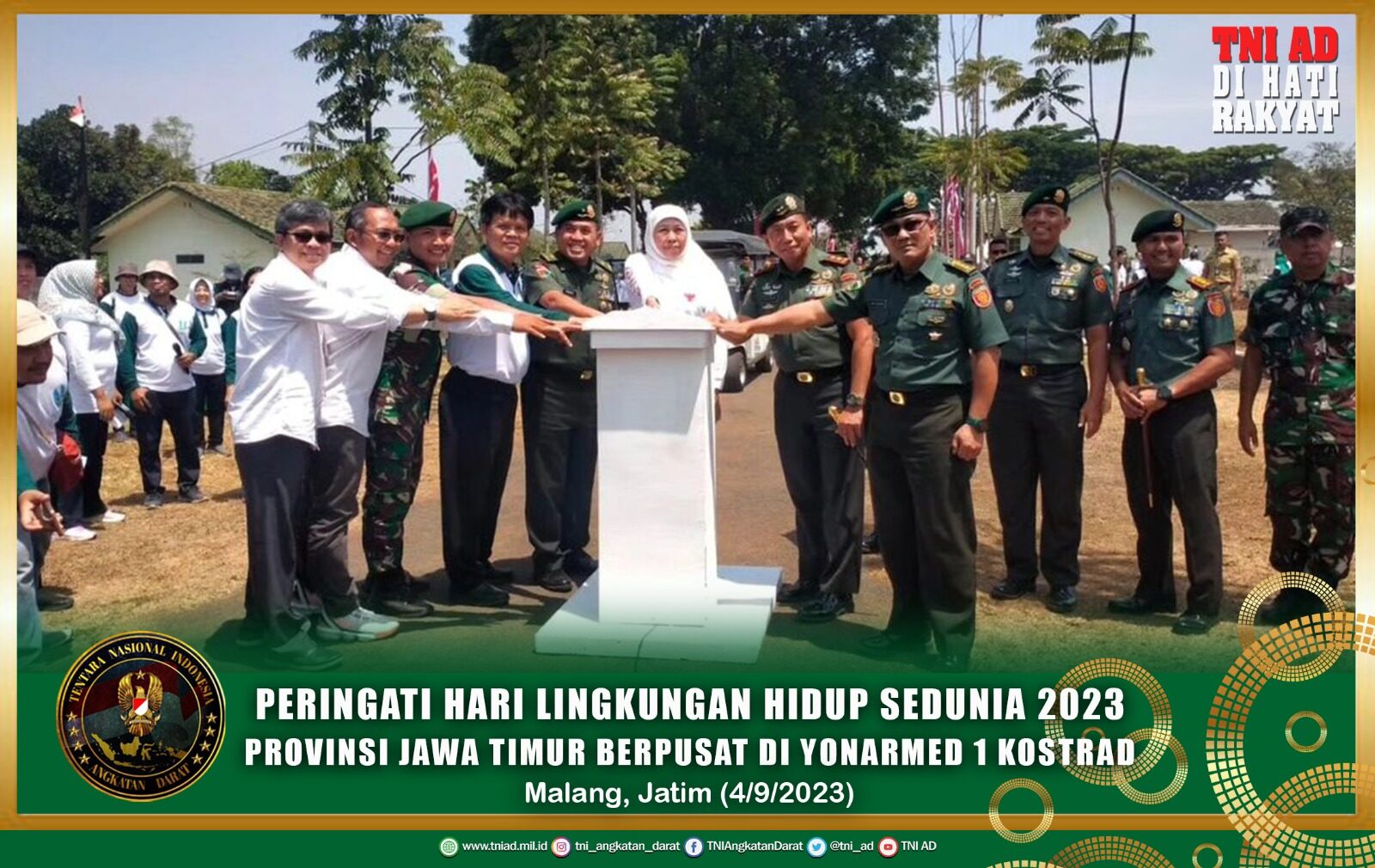 Peringati Hari Lingkungan Hidup Sedunia 2023 Provinsi Jawa Timur berpusat di Yonarmed 1 Kostrad