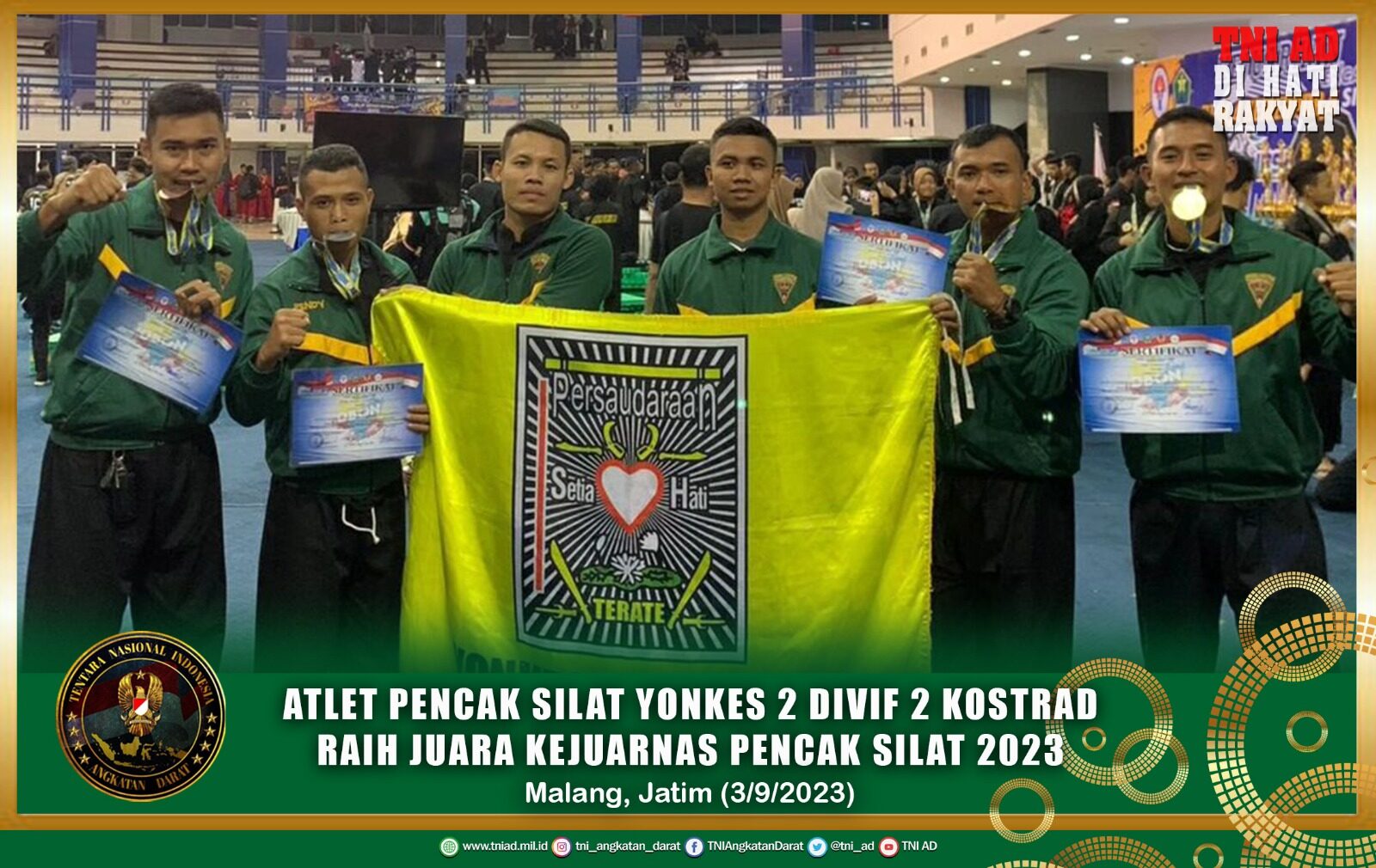 Atlet Pencak Silat Yonkes 2 Divif 2 Kostrad Raih Juara Kejuarnas Pencak Silat 2023