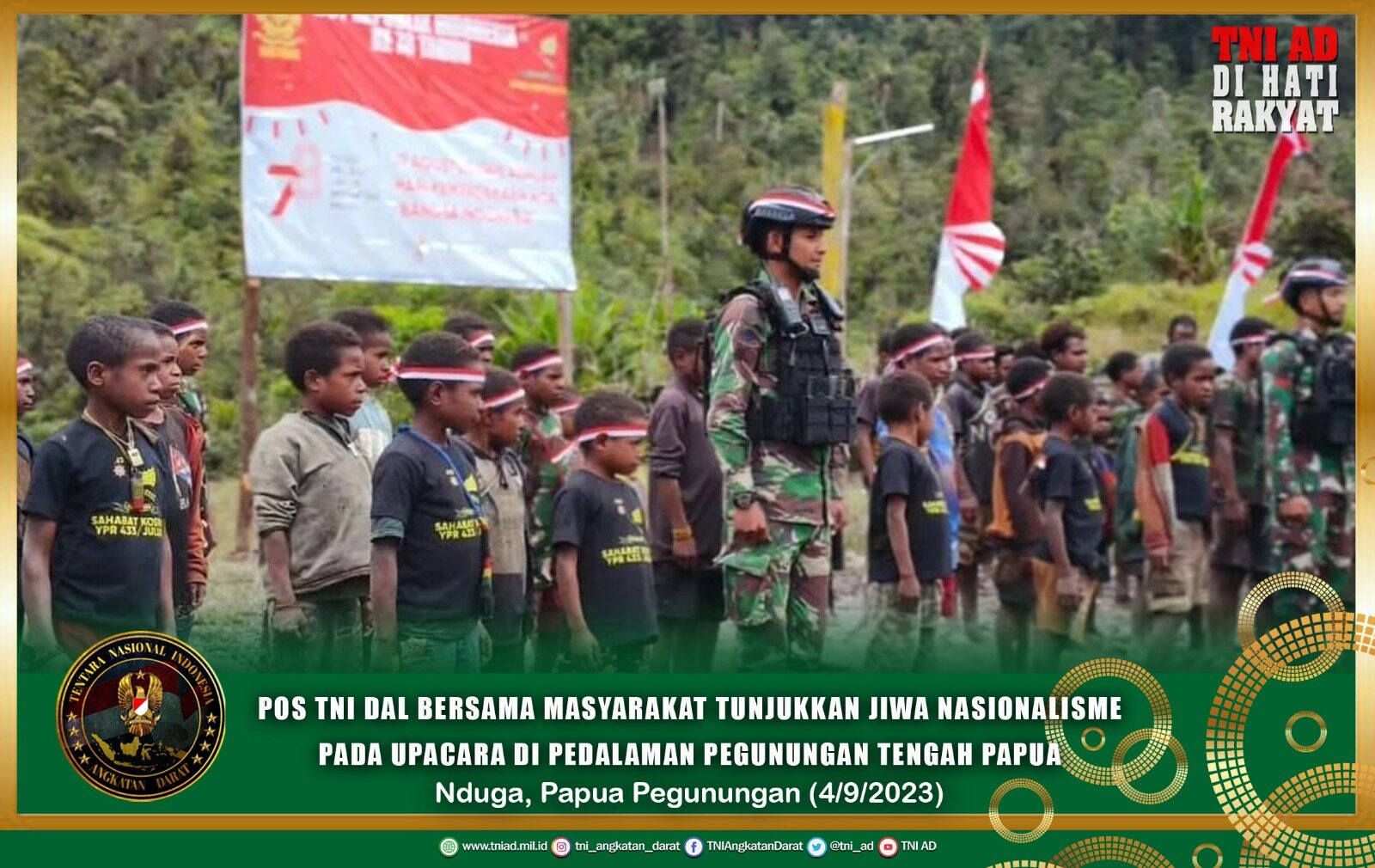 Pos TNI Dal Bersama Masyarakat Tunjukkan Jiwa Nasionalisme Pada Upacara di Pedalaman Pegunungan Tengah Papua