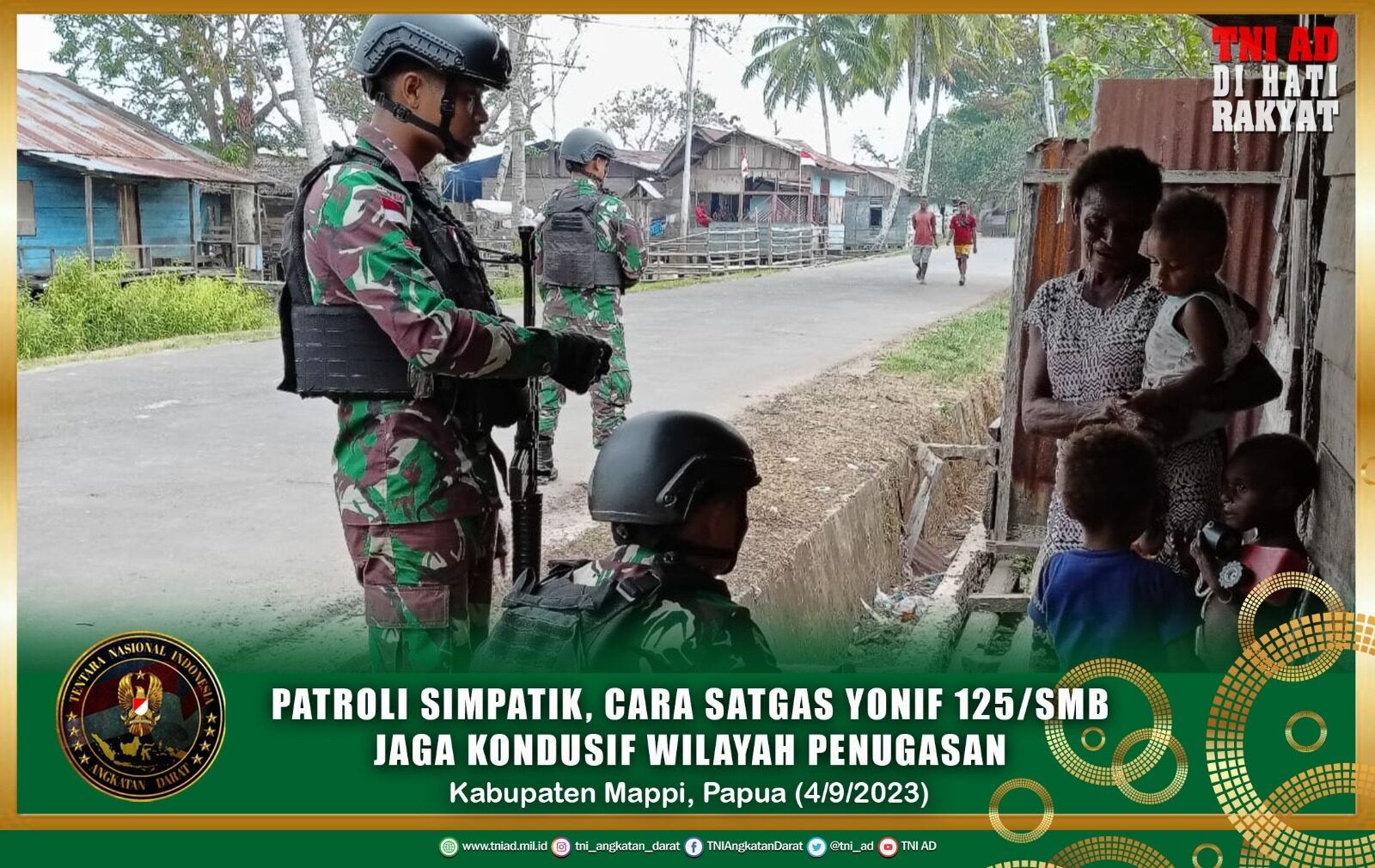 Patroli Simpatik, Cara Satgas Yonif 125/SMB Jaga Kondusifitas di Wilayah Penugasan