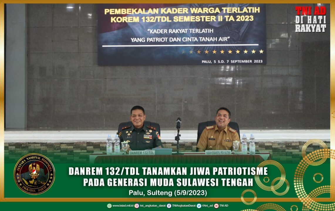 Danrem 132/Tdl Tanamkan Jiwa Patriotisme Pada Generasi Muda Sulawesi Tengah