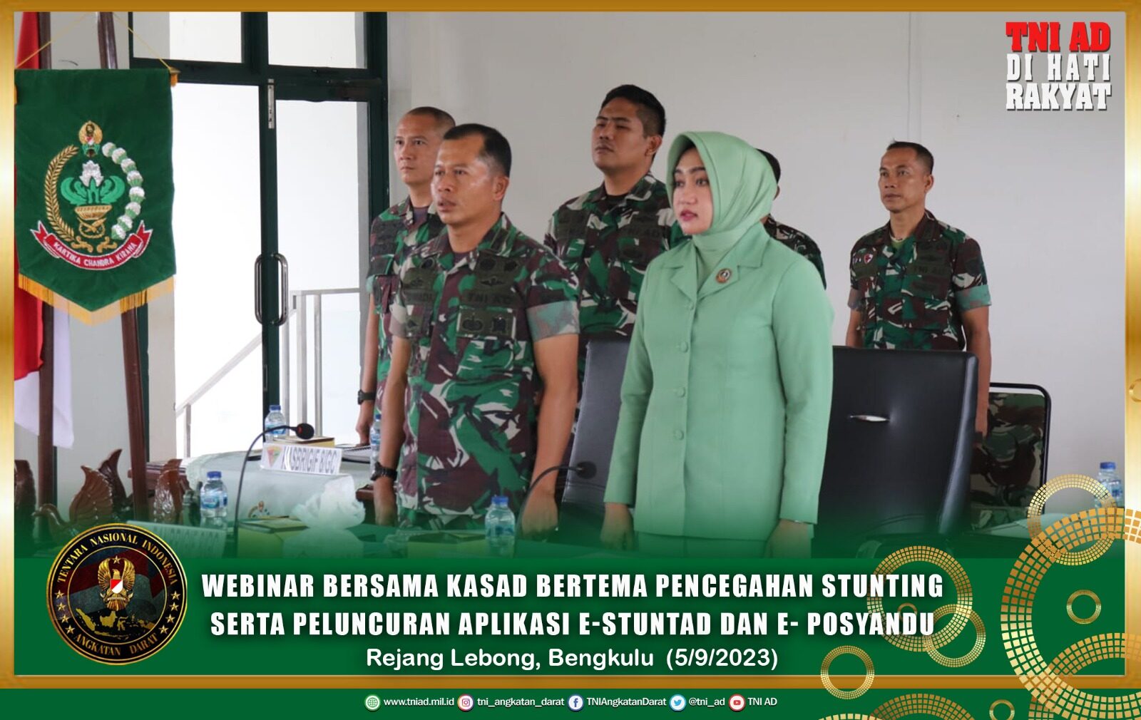 Webinar Bersama Kasad Bertema Pencegahan Stunting serta Peluncuran Aplikasi E-Stuntad dan E- Posyandu