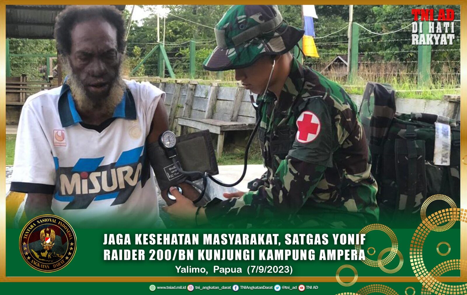 Jaga Kesehatan Masyarakat, Satgas Yonif Raider 200/BN Kunjungi Kampung Ampera