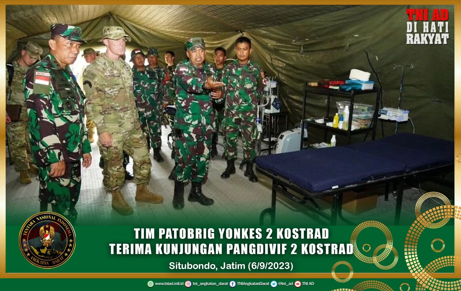 Tim Patobrig Yonkes 2 Kostrad Terima Kunjungan Pangdivif 2 Kostrad Bersama Dengan Komandan Divisi Ke-25 Infanteri United States Army