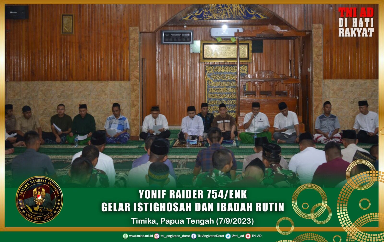 Yonif Raider 754/ENK Gelar Istighosah dan Ibadah Rutin