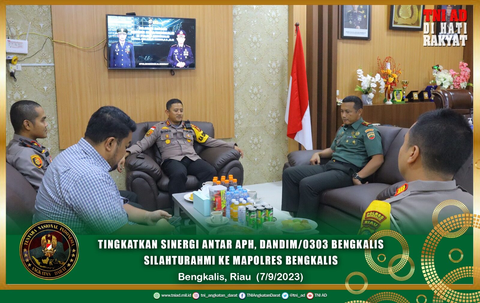 Tingkatkan Sinergi antar APH, Dandim/0303 Bengkalis Silahturahmi Ke Mapolres Bengkalis