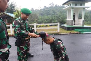 Tradisi Penerimaan Warga Baru dan Laporan Korps Calon Danyonif 144/JY