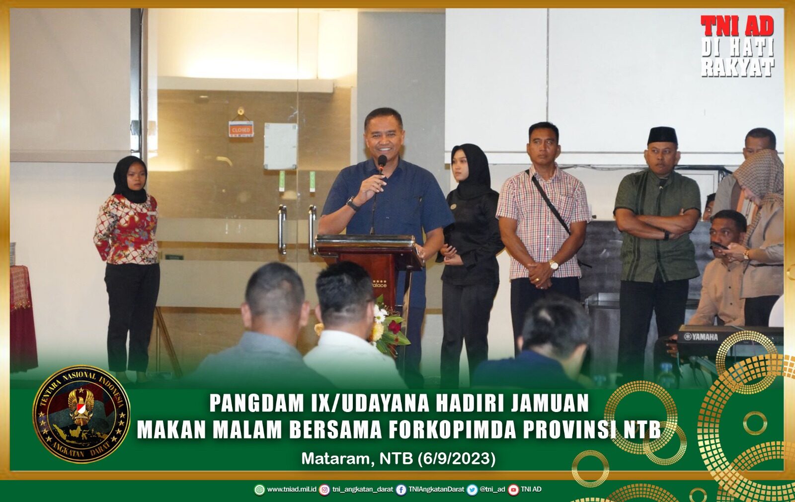 Pangdam IX/Udayana Hadiri Acara Jamuan Makan Malam Bersama Forkopimda Provinsi NTB