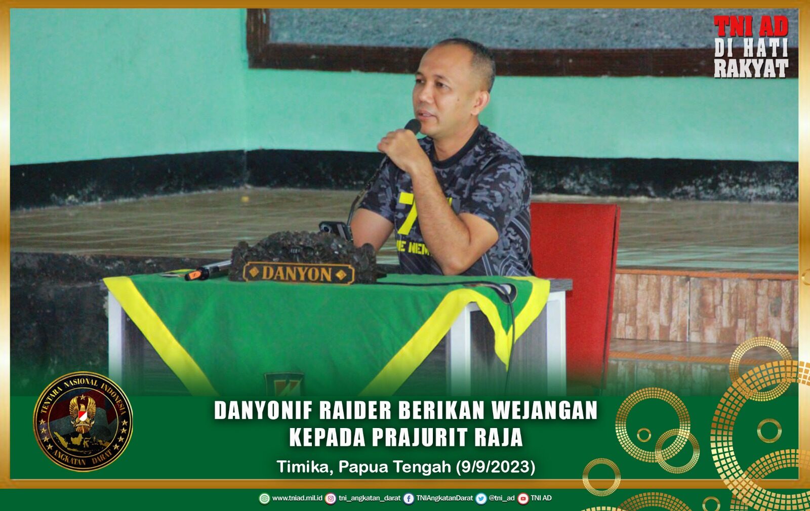 Danyonif Raider Berikan Wejangan Kepada Prajurit Raja