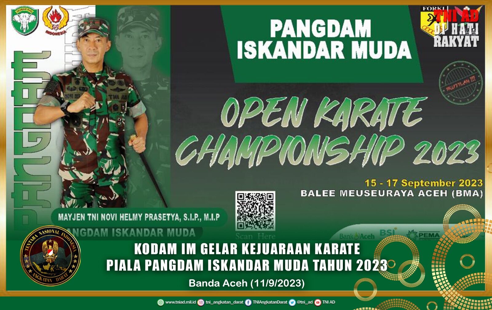 Kodam IM Gelar Kejuaraan Karate Piala Pangdam Iskandar Muda tahun 2023