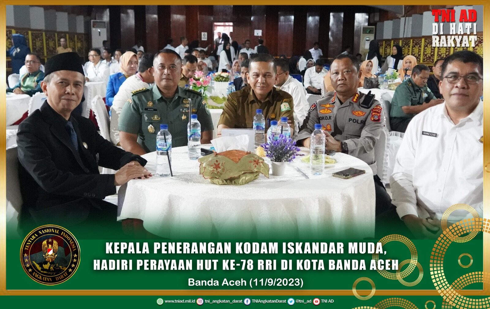 Kepala Penerangan Kodam Iskandar Muda, Hadiri Perayaan HUT Ke-78 RRI di Kota Banda Aceh