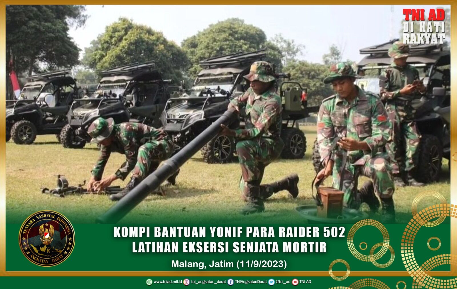 Kompi Bantuan Yonif Para Raider 502 Latihan Eksersi Senjata Mortir