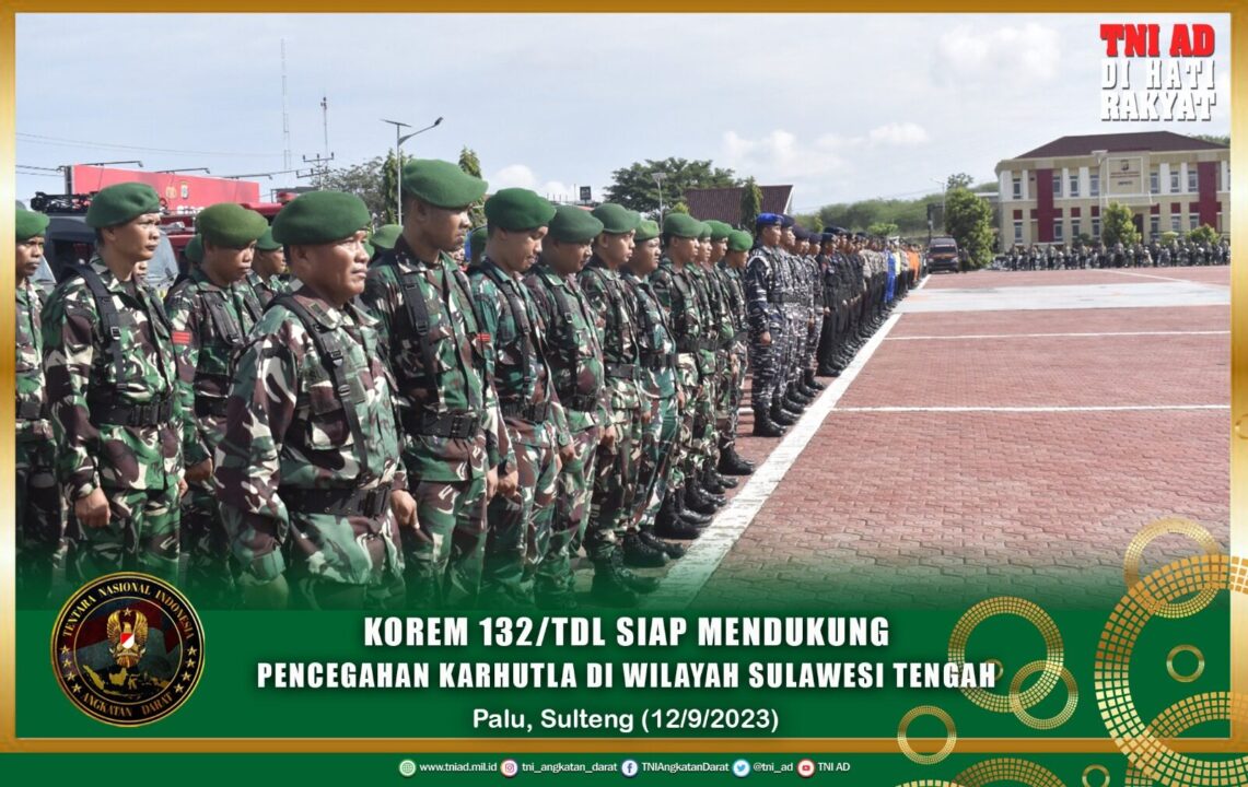 Korem 132/Tdl Siap Mendukung Pencegahan Karhutla di Wilayah Sulawesi Tengah