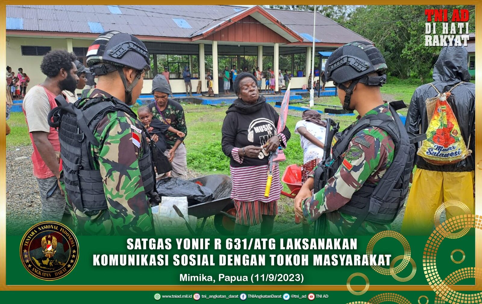 Semakin Dekat Dengan Masyarakat Pos Nayaro, Satgas Yonif R 631/Atg Laksanakan Komunikasi Sosial dengan Tokoh Masyarakat
