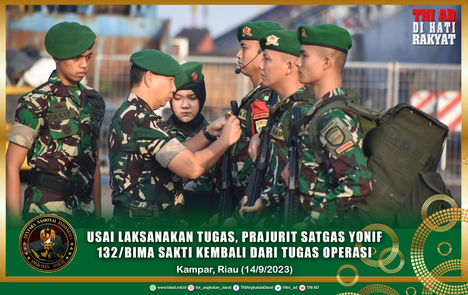 Usai Laksanakan Tugas, Prajurit Satgas Yonif 132/Bima Sakti Kembali Dari Tugas Operasi