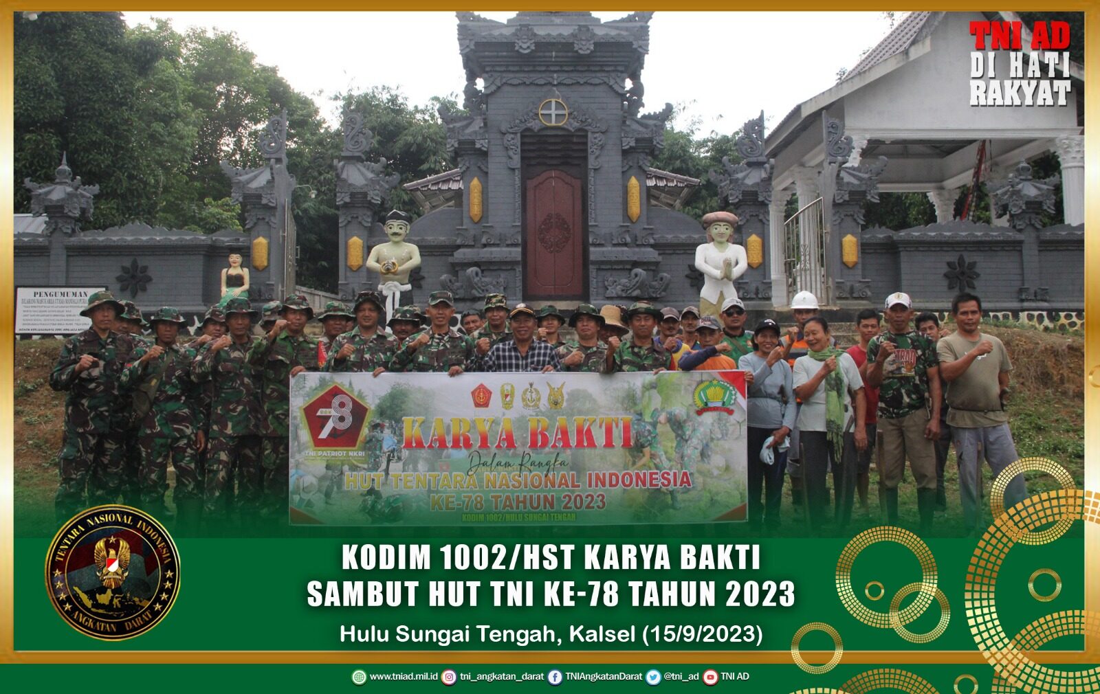 Kodim 1002/HST Karya Bakti Sambut HUT TNI ke-78 Tahun 2023