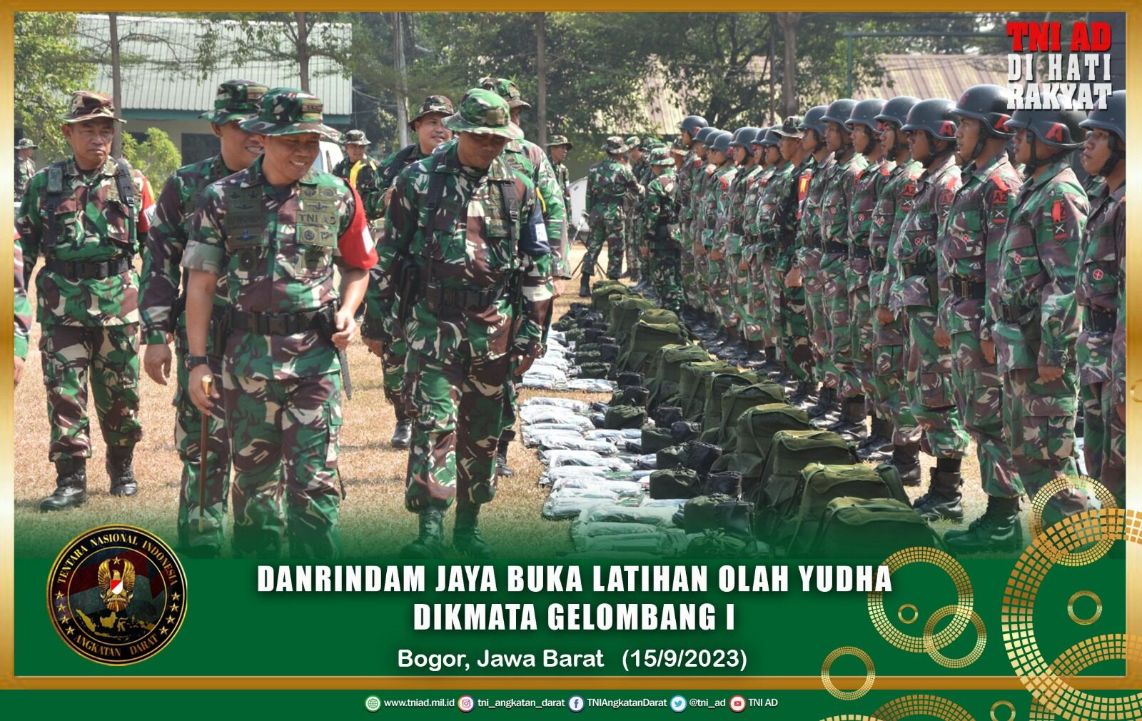 Danrindam Jaya Buka Latihan Olah Yudha Dikmata Gelombang I