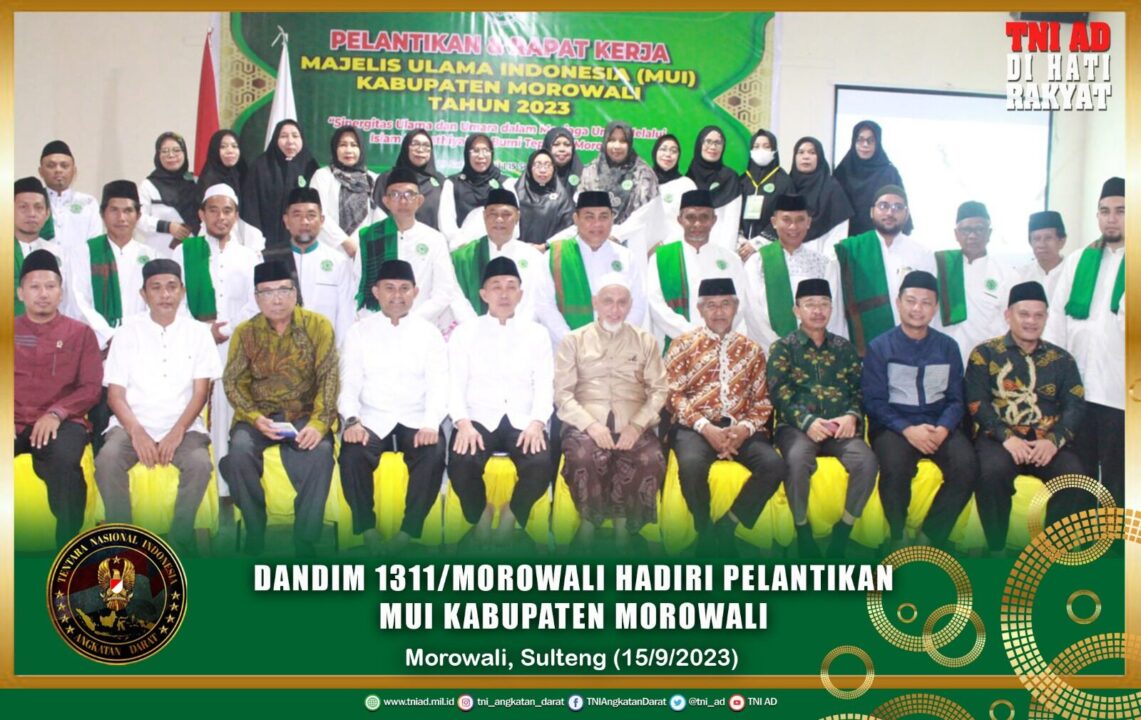 Perkuat Sinergitas Dengan Para Ulama, Dandim 1311/Morowali Hadiri Pelantikan MUI Kabupaten Morowali