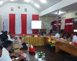 Wadansatgas Yonif 125/SMB Paparkan Kondisi Suru-Suru dan Kontigensi Bencana di Wilayah Kabupaten Asmat
