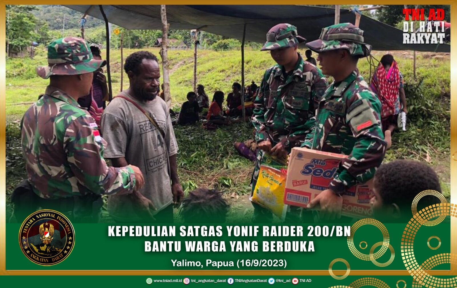 Kepedulian Satgas Yonif Raider 200/BN Bantu Warga Yang Berduka