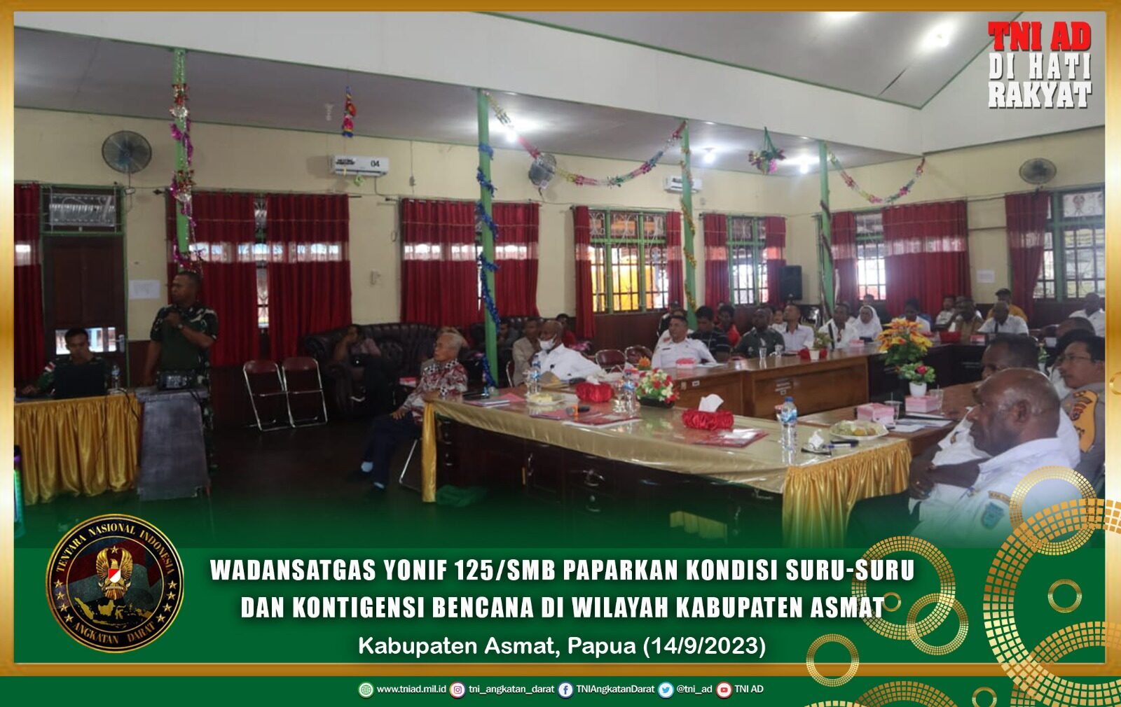 Wadansatgas Yonif 125/SMB Paparkan Kondisi Suru-Suru dan Kontigensi Bencana di Wilayah Kabupaten Asmat