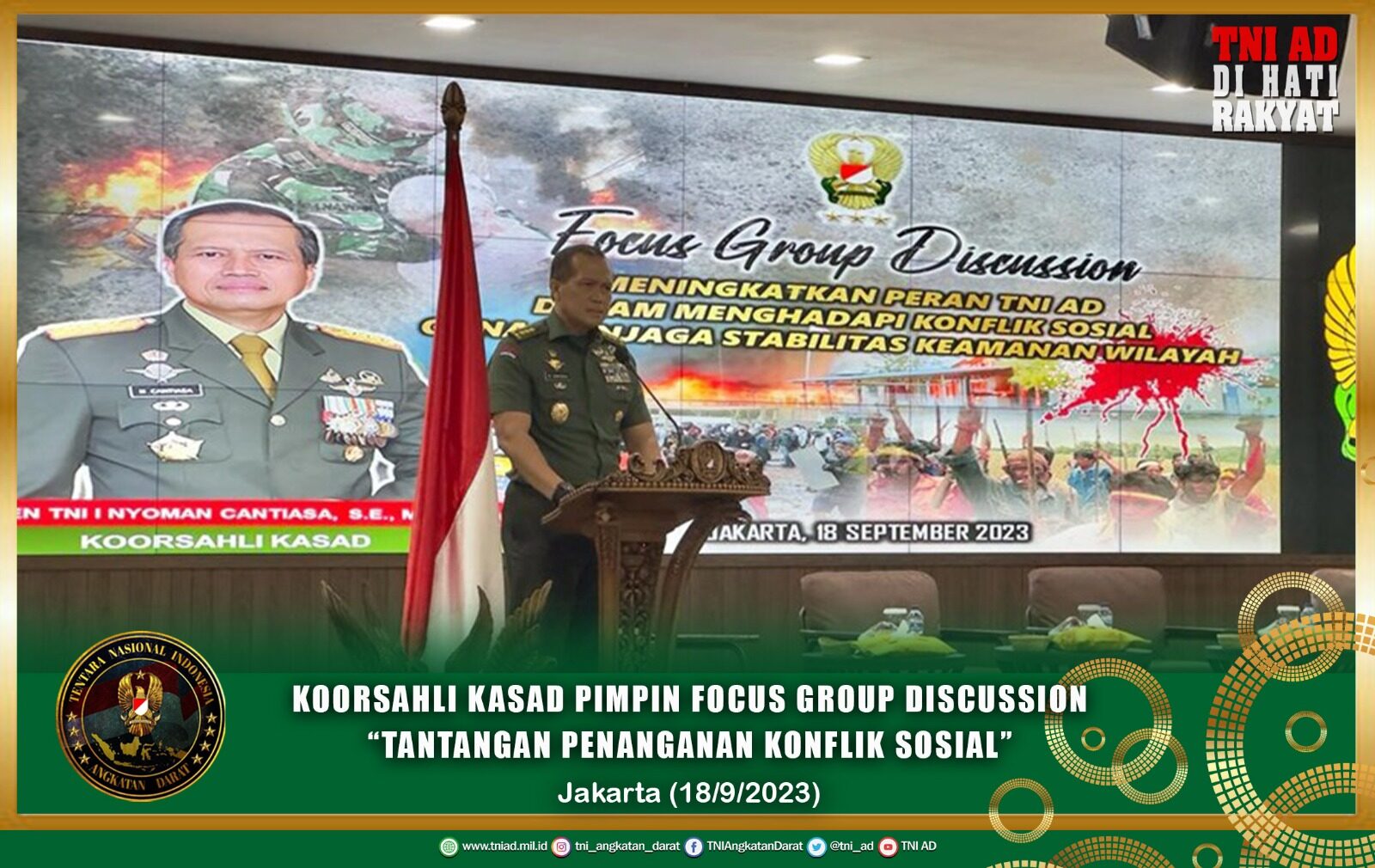 Koorsahli Kasad Pimpin Focus Group Discussion “Tantangan Penanganan Konflik Sosial”